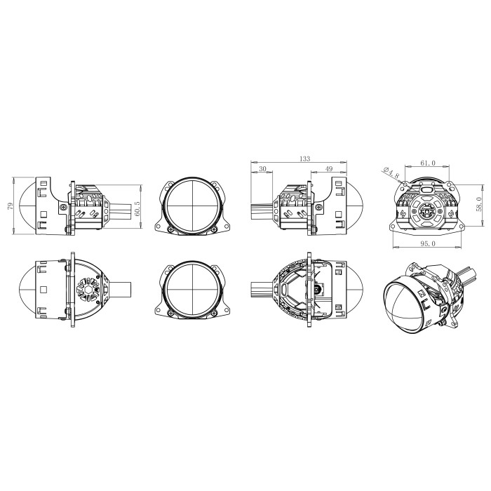 BiLED Original 3.0" 63/75W 5500К Dual chip к-т.