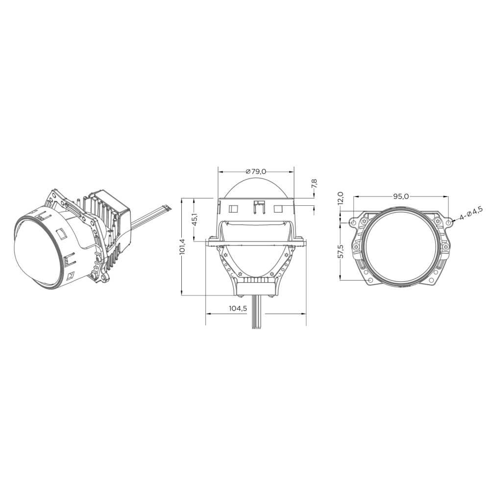 BiLED Evolution F1S 3.0" 47/53W 6000K к-т.