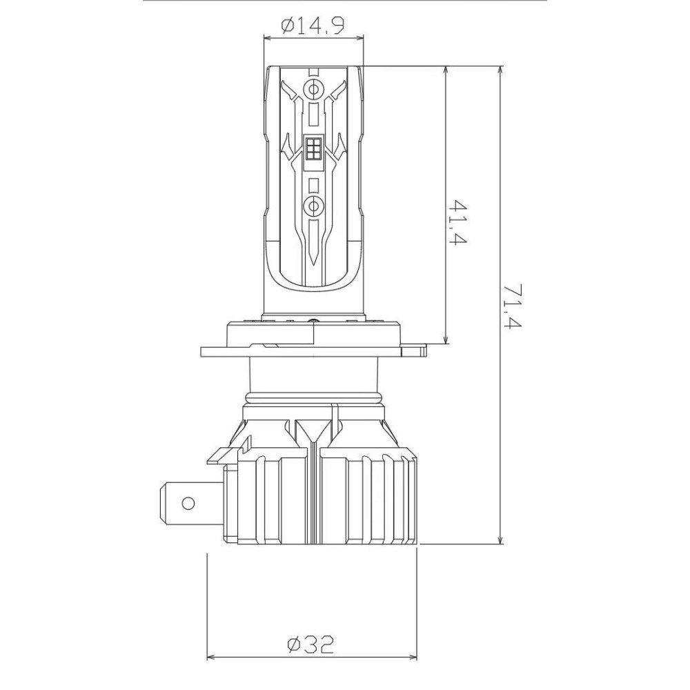 PA-02P H7 12W 6000K к-т.