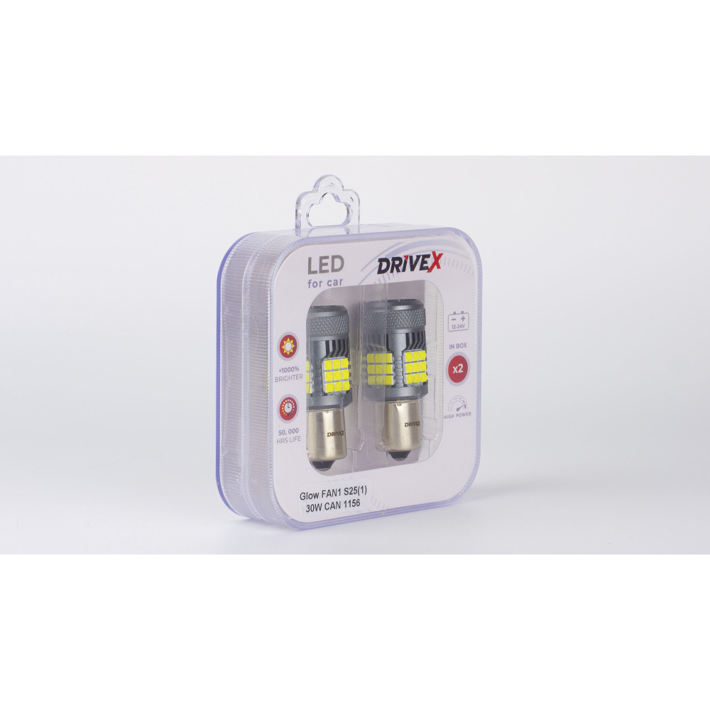 Glow FAN1 S25(1) 9-48V 30W CAN 3000Lm 1156/P21W BA15S d-15mm к-т.