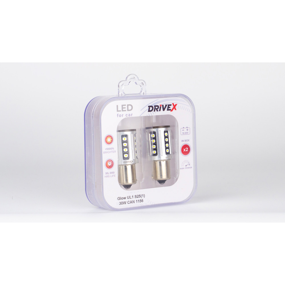 Glow UL1 S25(1) 9-48V 30W CAN 2600Lm 1156/P21W BA15S d-15mm к-т.