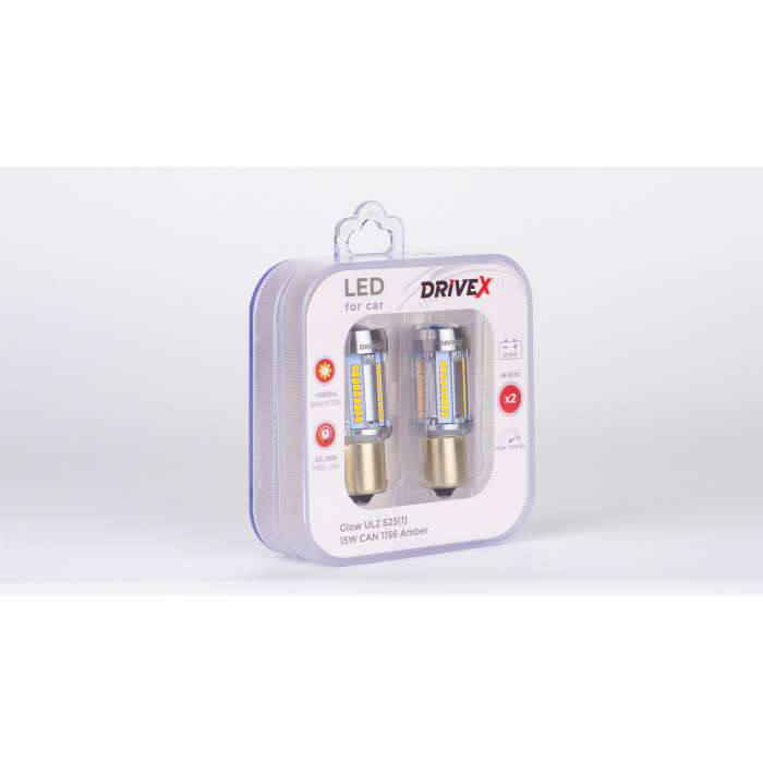 Glow UL2 S25(1) Amber 12V 15W CAN 2600Lm 1156/P21W BA15S d-15mm к-т.