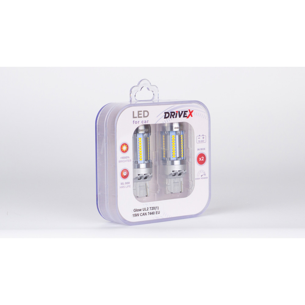 Glow UL2 T20(1) 12V 15W CAN 2600Lm 7440/W21W base-16mm EU к-т.