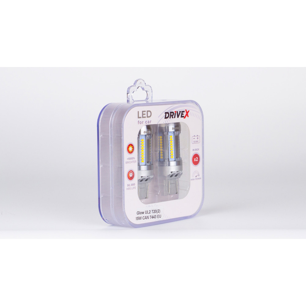Glow UL2 T20(2) 12V 15W CAN 2600Lm 7443/W21/5W base-16mm EU к-т.