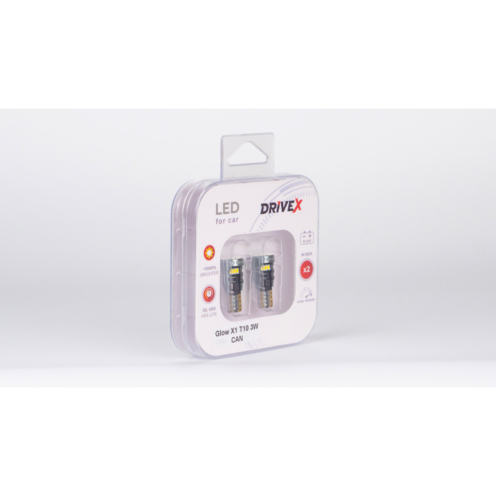 Glow X1 T10 12-24V 3W CAN 400Lm W5W base-10mm к-т.