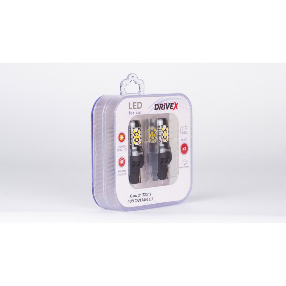 Glow X1 T20(1) 12-24V 10W CAN 1200Lm 7440/W21W base-16mm EU к-т.