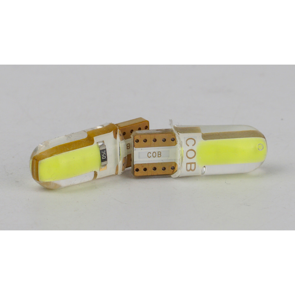 T10-035 Green COB 0.8W 60Lm 12V W5W base-10mm C