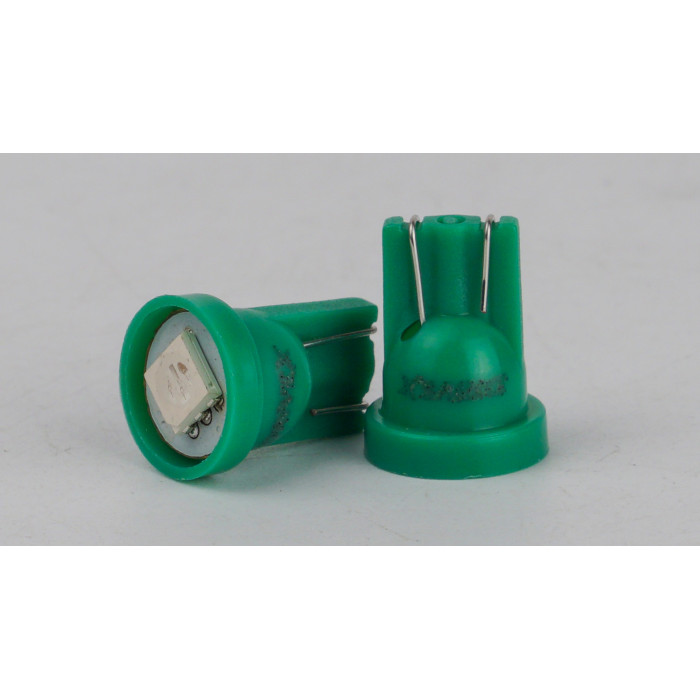 T10-244 Green 12V 0.3W 12Lm W5W base-10mm C