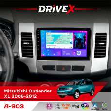 Штатна магнітола для Peugeot 4007 2007-2012 DriveX A-903 QLED 9" Android 4-ядерний 2+32Гб 4x50W(TDA7851) бездротовий CarPlay та AndroidAuto