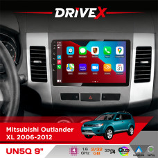 Штатна магнітола для Peugeot 4007 2007-2012 DriveX UN5 QLED 9" Android 4-ядерний 2+32Гб 4x45W бездротовий CarPlay та AndroidAuto