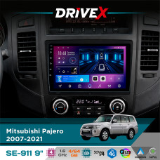 Штатна магнітола для Mitsubishi Pajero 2007-2021 DriveX SE-911 4+64Гб QLED 9" Android 4-ядерний 4x50W(TDA7851) DSP бездротовий CarPlay та AndroidAuto