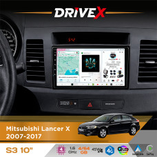 Штатна магнітола для Proton Inspiria 2010+ DriveX S3 QLED 10" Android 8-ядерний 1.6ГГц 4x64Гб SIM-картка 3G/4G 7388 4x45W ASP TM2313 бездротовий CarPlay та AndroidAuto