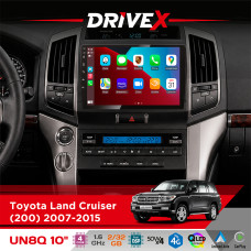 Штатна магнітола для Toyota Land Cruiser (200) 2007-2015 DriveX UN8 QLED 10" Android 4-ядерний 2x32Гб 4x45W бездротовий CarPlay та AndroidAuto