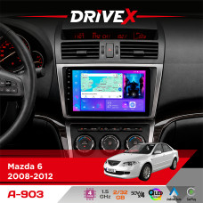 Штатна магнітола для Mazda 6 2008-2012 DriveX A-903 QLED 9" Android 4-ядерний 2+32Гб 4x50W(TDA7851) бездротовий CarPlay та AndroidAuto