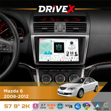 Штатна магнітола для Mazda 6 2008-2012 DriveX S7 2K QLED 9" Android 8-ядерний 2.7ГГц 6x64Гб SIM-картка 3G/4G AK7808 AB 4x50W DSP AK7739 VELVET бездротовий CarPlay та AndroidAuto