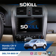 Штатна магнітола для Honda CR-V 2007-2012 SoKill DELTA-900 9" Android 4-ядерний 2+64Гб 4x45W бездротовий CarPlay та AndroidAuto
