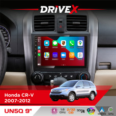 Штатна магнітола для Honda CR-V 2007-2012 DriveX UN5 QLED 9" Android 4-ядерний 2+32Гб 4x45W бездротовий CarPlay та AndroidAuto