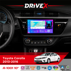 Штатна магнітола для Toyota Corolla 2013-2016 DriveX A-1001 10" Android 4-ядерний 2+32Гб 4x45W бездротовий CarPlay та AndroidAuto