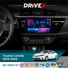 Штатна магнітола для Toyota Corolla 2013-2016 DriveX SE-1003 QLED 10" Android 8-ядерний 4+64Гб SIM-картка 3G/4G DSP 4x50W(TDA7851) бездротовий CarPlay та AndroidAuto