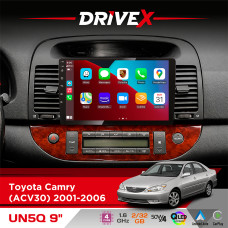 Штатна магнітола для Toyota Camry (ACV30) 2001-2006 DriveX UN5 QLED 9" Android 4-ядерний 2+32Гб 4x45W бездротовий CarPlay та AndroidAuto