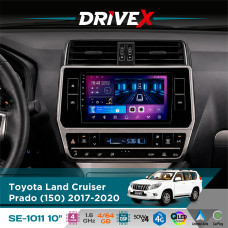 Штатна магнітола для Toyota Land Cruiser Prado (150) 2017-2020 DriveX SE-1011 QLED 10" Android 4-ядерний 4+64Гб DSP 4x50W(TDA7851) бездротовий CarPlay та AndroidAuto