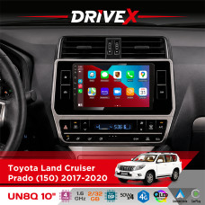 Штатна магнітола для Toyota Land Cruiser Prado (150) 2017-2020 DriveX UN8 QLED 10" Android 4-ядерний 2x32Гб 4x45W бездротовий CarPlay та AndroidAuto
