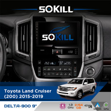 Штатна магнітола для Toyota Land Cruiser (200) 2015-2019 SoKill DELTA-900 9" Android 4-ядерний 2+64Гб 4x45W бездротовий CarPlay та AndroidAuto