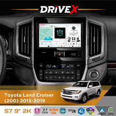 Штатна магнітола для Toyota Land Cruiser (200) 2015-2019 DriveX S7 2K QLED 9" Android 8-ядерний 2.7ГГц 6x64Гб SIM-картка 3G/4G AK7808 AB 4x50W DSP AK7739 VELVET бездротовий CarPlay та AndroidAuto