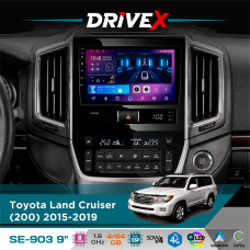 Штатна магнітола для Toyota Land Cruiser (200) 2015-2019 DriveX SE-903 QLED 9" Android 8-ядерний 4+64Гб SIM-картка 3G/4G DSP 4x50W(TDA7851) бездротовий CarPlay та AndroidAuto