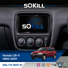 Штатна магнітола для Honda CR-V 1995-2001 SoKill DELTA-900 9" Android 4-ядерний 2+64Гб 4x45W бездротовий CarPlay та AndroidAuto