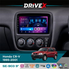 Штатна магнітола для Honda CR-V 1995-2001 DriveX SE-903 QLED 9" Android 8-ядерний 4+64Гб SIM-картка 3G/4G DSP 4x50W(TDA7851) бездротовий CarPlay та AndroidAuto