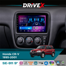 Штатна магнітола для Honda CR-V 1995-2001 DriveX SE-911 4+64Гб QLED 9" Android 4-ядерний 4x50W(TDA7851) DSP бездротовий CarPlay та AndroidAuto