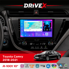 Штатна магнітола для Toyota Camry 2018-2021 DriveX A-1001 10" Android 4-ядерний 2+32Гб 4x45W бездротовий CarPlay та AndroidAuto