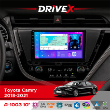 Штатна магнітола для Toyota Camry 2018-2021 DriveX A-1003 QLED 10" Android 2+32Гб 4-ядерний 4x50W(TDA7851) бездротовий CarPlay та AndroidAuto