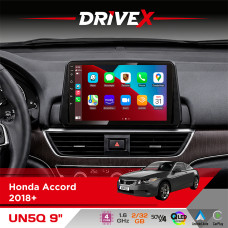 Штатна магнітола для Honda Accord 2018+ DriveX UN5 QLED 9" Android 4-ядерний 2+32Гб 4x45W бездротовий CarPlay та AndroidAuto