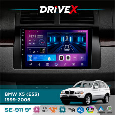 Штатна магнітола для BMW X5 (E53) 1999-2006 DriveX SE-911 4+64Гб QLED 9" Android 4-ядерний 4x50W(TDA7851) DSP бездротовий CarPlay та AndroidAuto
