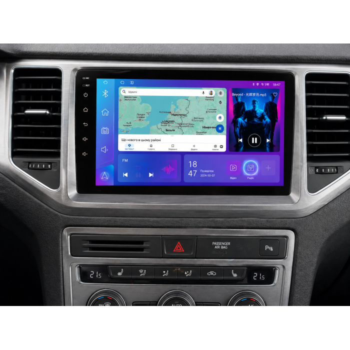 Штатна магнітола для Volkswagen Golf Sportvan 2016+ DriveX S7+ 2K QLED 10" Android 8-ядерний 2.7ГГц 8x128Гб SIM-картка 3G/4G AK7808 AB 4x50W 360° DSP AK7739 VELVET бездротовий CarPlay та AndroidAuto