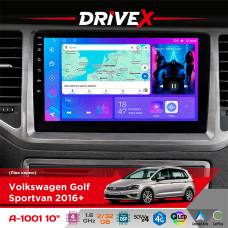 Штатна магнітола для Volkswagen Golf Sportvan 2016+ DriveX A-1001 10" Android 4-ядерний 2+32Гб 4x45W бездротовий CarPlay та AndroidAuto