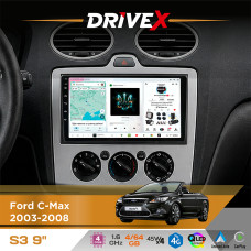Штатна магнітола для Ford S-Max 2006-2007 DriveX S3 QLED 9" Android 8-ядерний 1.6ГГц 4x64Гб SIM-картка 3G/4G 7388 4x45W ASP TM2313 бездротовий CarPlay та AndroidAuto