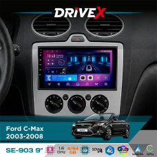 Штатна магнітола для Ford Transit 2006-2013 DriveX SE-903 QLED 9" Android 8-ядерний 4+64Гб SIM-картка 3G/4G DSP 4x50W(TDA7851) бездротовий CarPlay та AndroidAuto