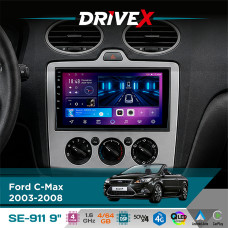 Штатна магнітола для Ford Transit Connect 2006-2013 DriveX SE-911 4+64Гб QLED 9" Android 4-ядерний 4x50W(TDA7851) DSP бездротовий CarPlay та AndroidAuto