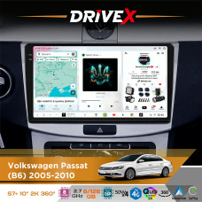 Штатна магнітола для Volkswagen Passat CC 2012-2018 DriveX S7+ 2K QLED 10" Android 8-ядерний 2.7ГГц 8x128Гб SIM-картка 3G/4G AK7808 AB 4x50W 360° DSP AK7739 VELVET бездротовий CarPlay та AndroidAuto