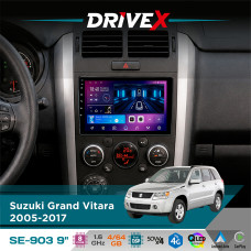 Штатна магнітола для Suzuki Grand Vitara 2005-2017 DriveX SE-903 QLED 9" Android 8-ядерний 4+64Гб SIM-картка 3G/4G DSP 4x50W(TDA7851) бездротовий CarPlay та AndroidAuto