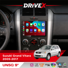 Штатна магнітола для Suzuki Grand Vitara 2005-2017 DriveX UN5 QLED 9" Android 4-ядерний 2+32Гб 4x45W бездротовий CarPlay та AndroidAuto