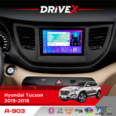 Штатна магнітола для Hyundai Tucson 2015-2018 DriveX A-903 QLED 9" Android 4-ядерний 2+32Гб 4x50W(TDA7851) бездротовий CarPlay та AndroidAuto