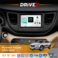 Штатна магнітола для Hyundai Tucson 2015-2018 DriveX S7 2K QLED 9" Android 8-ядерний 2.7ГГц 6x64Гб SIM-картка 3G/4G AK7808 AB 4x50W DSP AK7739 VELVET бездротовий CarPlay та AndroidAuto