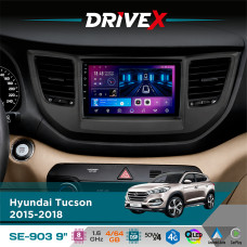 Штатна магнітола для Hyundai Tucson 2015-2018 DriveX SE-903 QLED 9" Android 8-ядерний 4+64Гб SIM-картка 3G/4G DSP 4x50W(TDA7851) бездротовий CarPlay та AndroidAuto