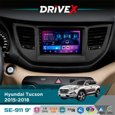 Штатна магнітола для Hyundai Tucson 2015-2018 DriveX SE-911 4+64Гб QLED 9" Android 4-ядерний 4x50W(TDA7851) DSP бездротовий CarPlay та AndroidAuto