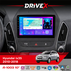 Штатна магнітола для Hyundai ix35 2010-2018 DriveX A-1003 QLED 10" Android 2+32Гб 4-ядерний 4x50W(TDA7851) бездротовий CarPlay та AndroidAuto