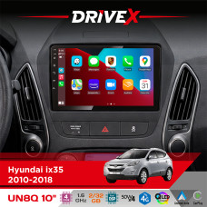 Штатна магнітола для Hyundai ix35 2010-2018 DriveX UN8 QLED 10" Android 4-ядерний 2x32Гб 4x45W бездротовий CarPlay та AndroidAuto